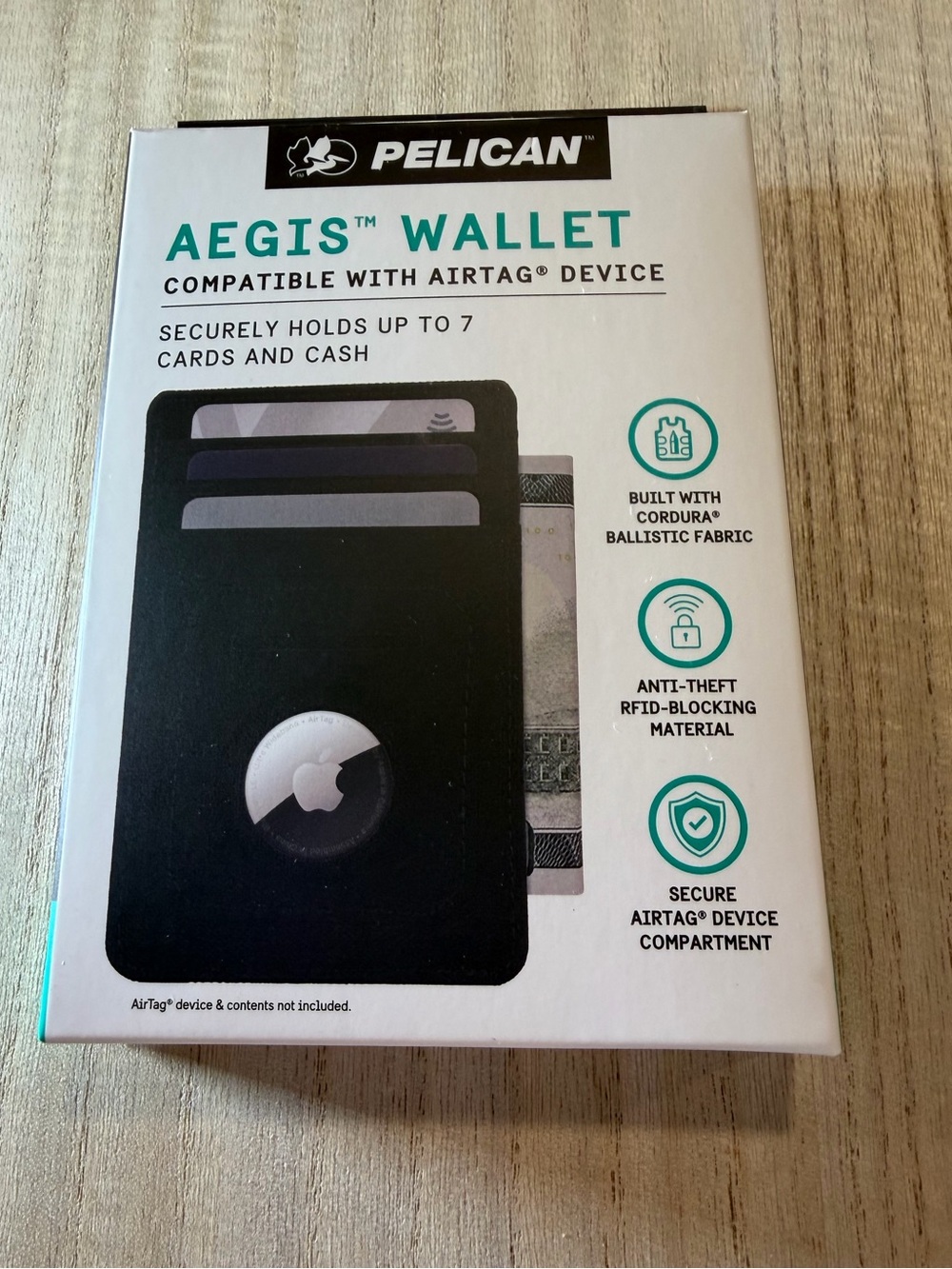 Pelican Aegis AirTag Wallet RFID Blocking Cordura Black NIB